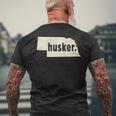 Nebraska State Nickname Husker [Distressed] Men's T-shirt Back Print Gifts for Old Men